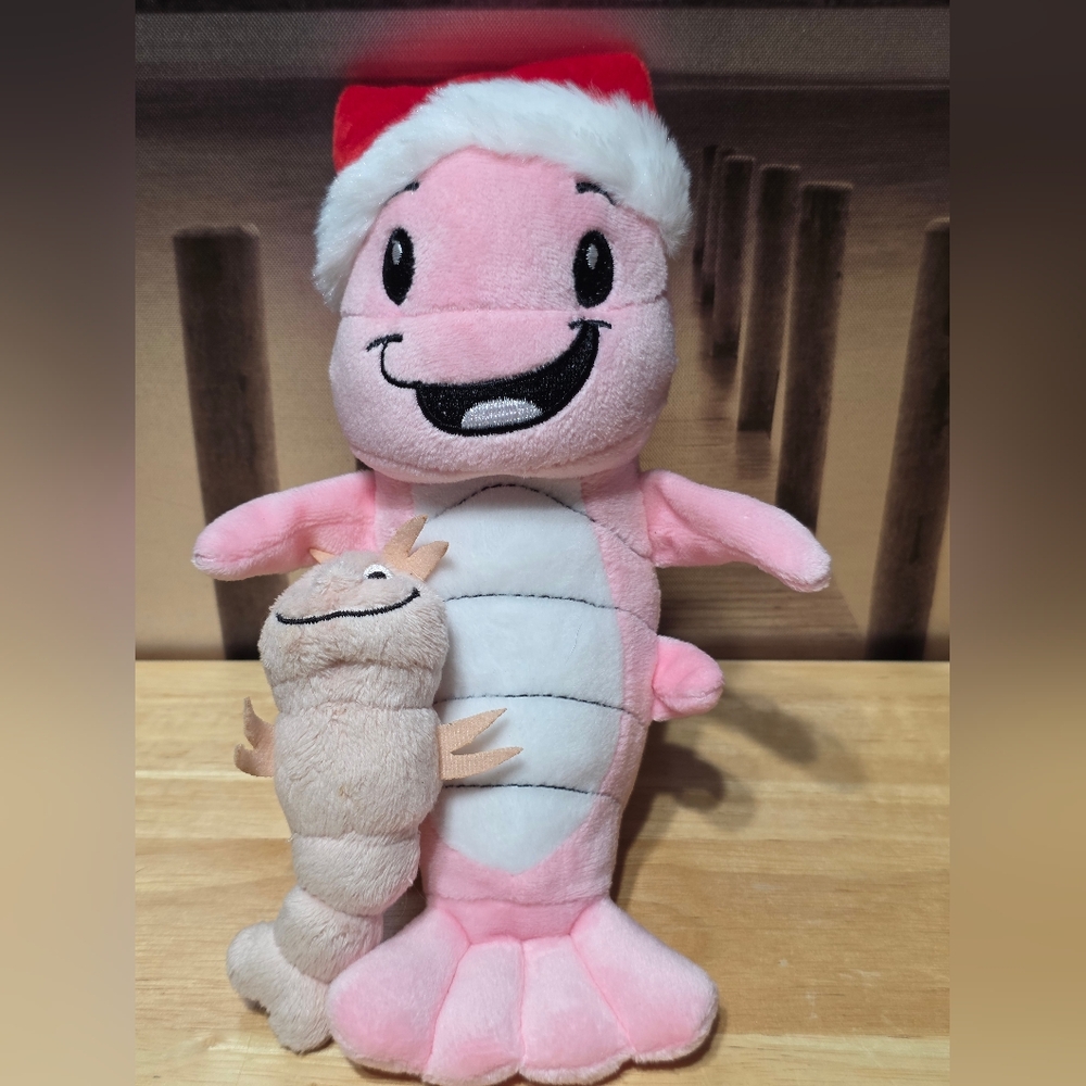Bubba Gump Shrimp Louie Holiday Pink Plush Toy with Santa Hat